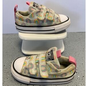 Converse All Star Infant Rainbow Pastel Hook and Loop Sneakers A05214F Size 6
